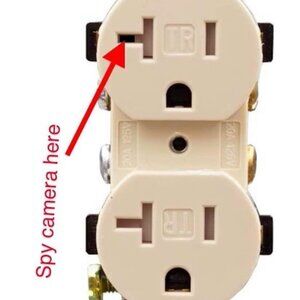 4K WiFi Wall Outlet Camera With Motion Detection with Audio Recording (Ivory)